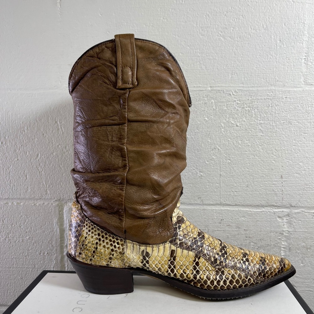 Dingo Python Snakeskin Western Cowboy Slouch Boot… - image 2